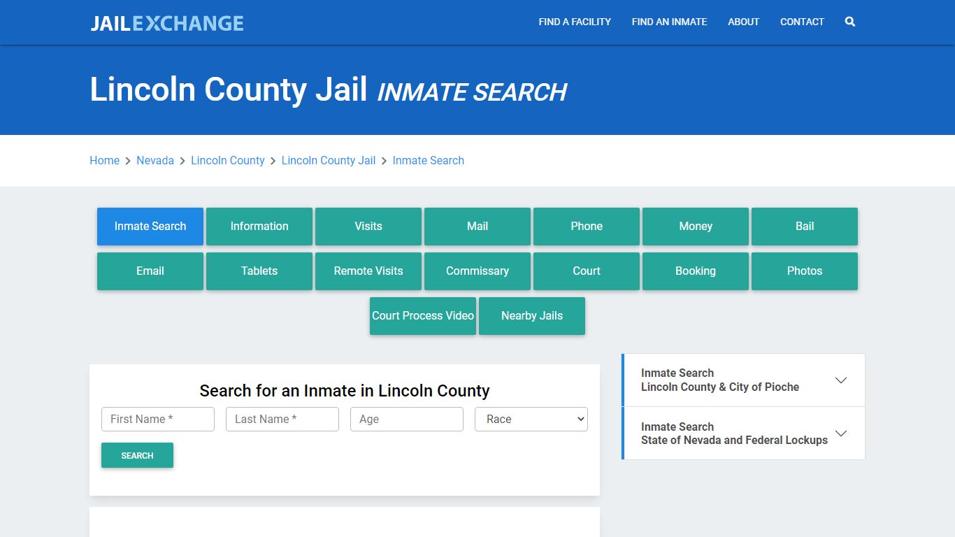 Lincoln County Jail, NV Inmate Search: Roster & Mugshots